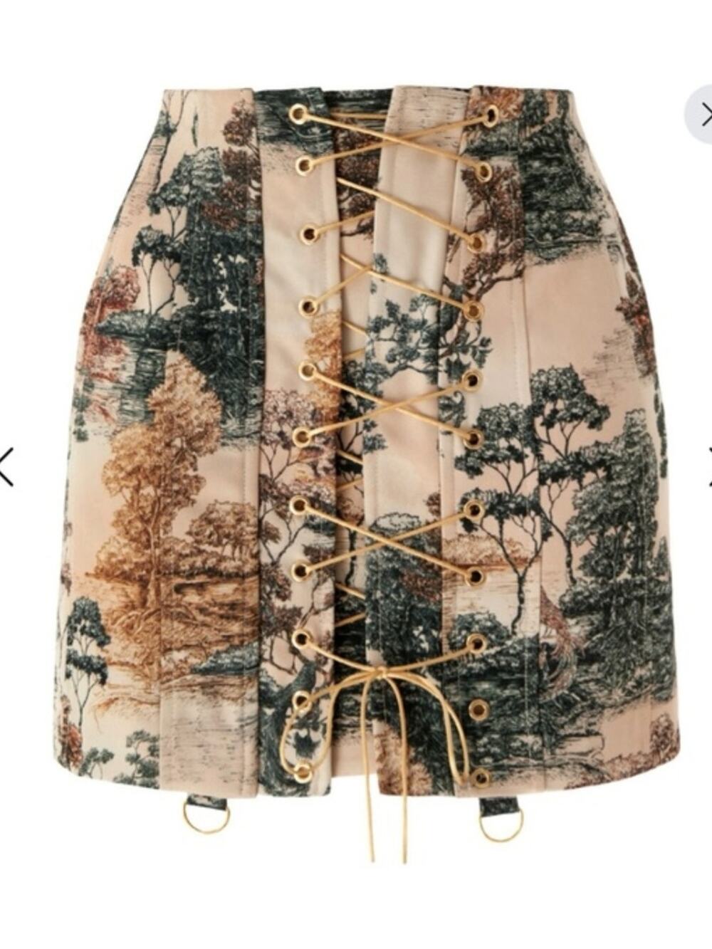 La Musa Tuscany Blue Skirt - Porcelain 2026 Collection - Size M - Corset Mini